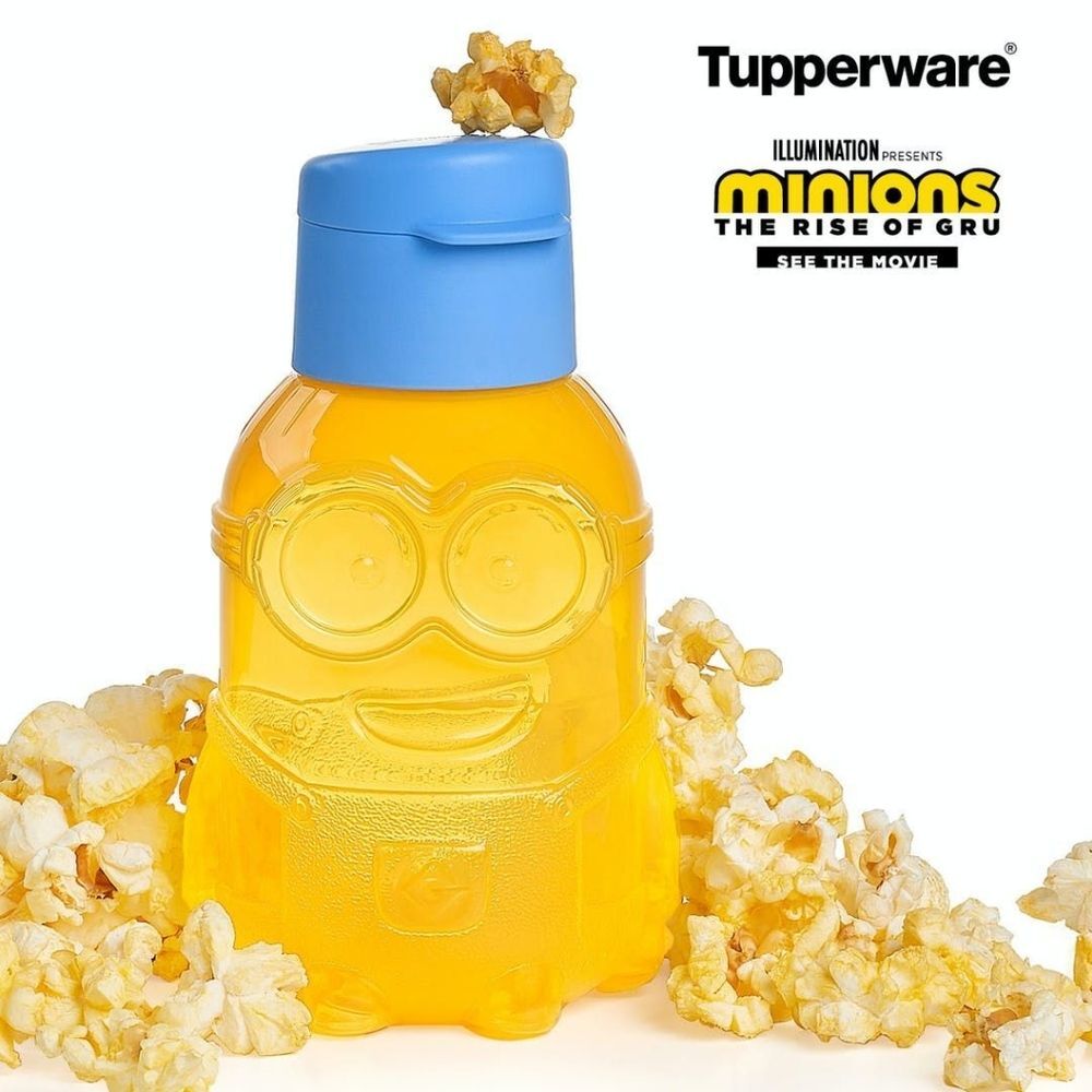 Tupperware Minions Dave Rise of Gru Kids Eco 12oz Flip Top Water Bottle NEW